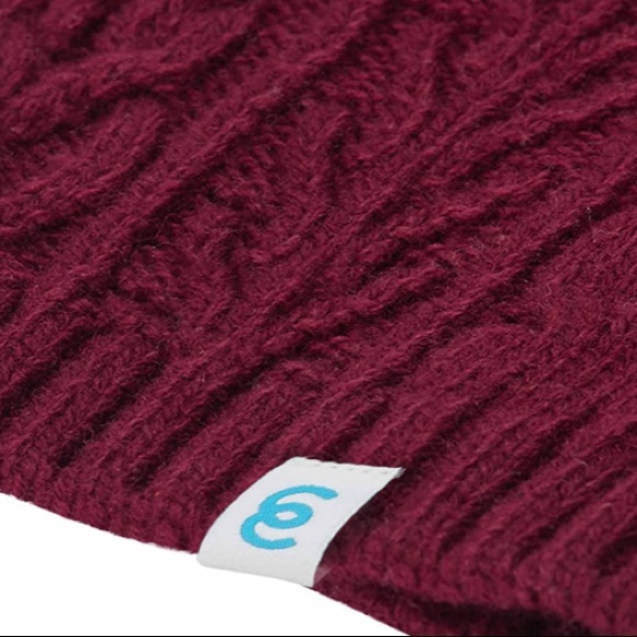 Blueberry Pet Classic Wool Blend Cable Knit Pullover Dog Sweater in Burgundy. - Picture 8 of 9